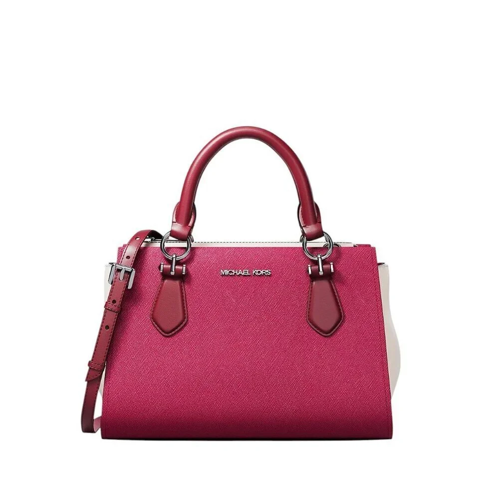 MICHAEL KORS Marilyn Small Color-Block Saffiano Leather Messenger Bag – NWT